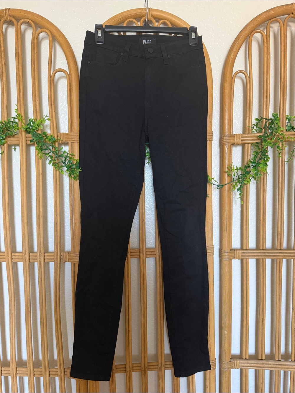 PAIGE Black Slim High-Rise Jeans